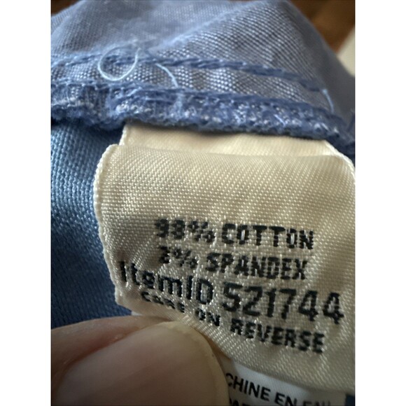 LL Bean Womens 16 Blue Organic Cotton Blend Stretch Favorite Fit Bermuda Shorts - Picture 4 of 5